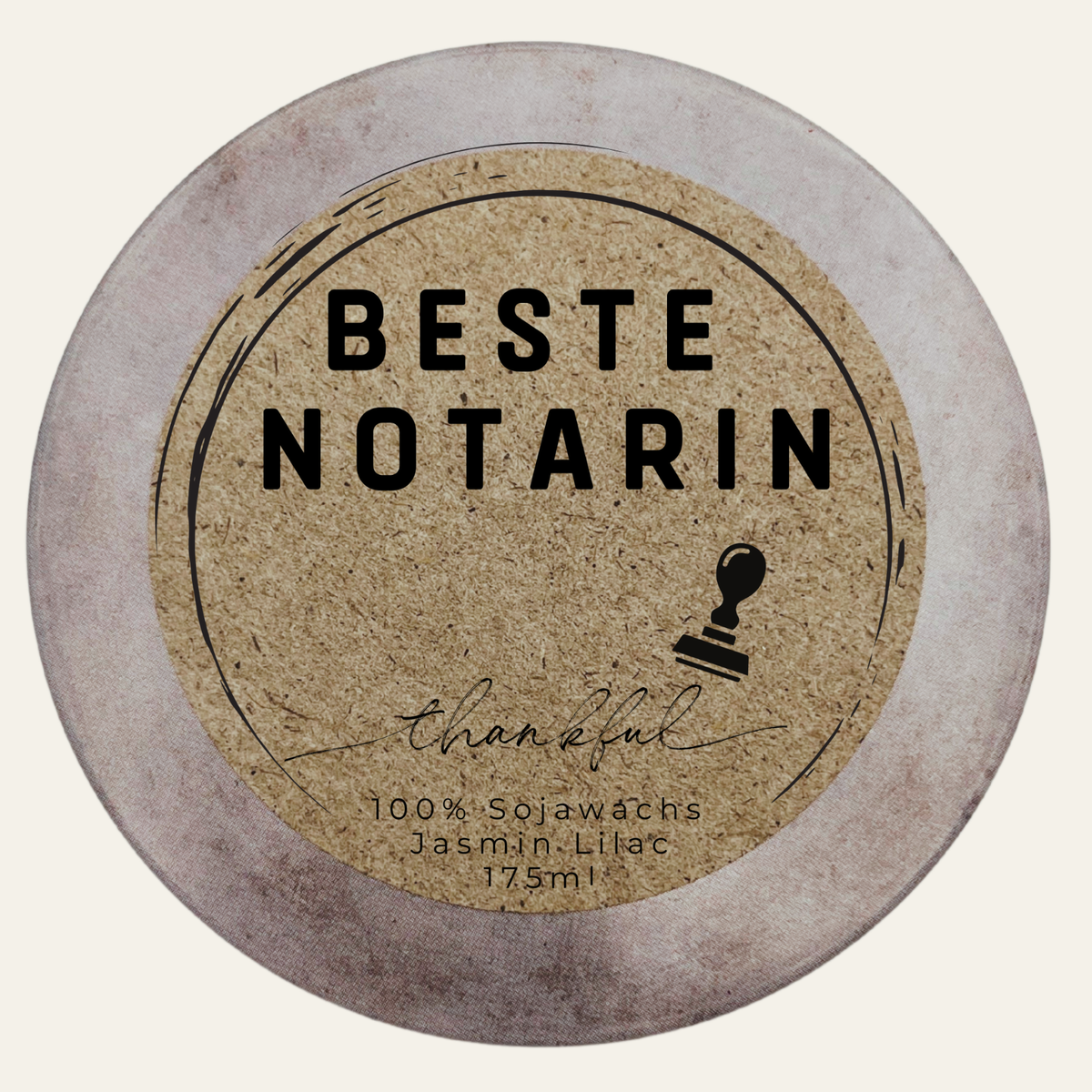 Handgemachte Duftkerze „Beste Notarin“ – handmade von DochtFreunde (Bild 4)