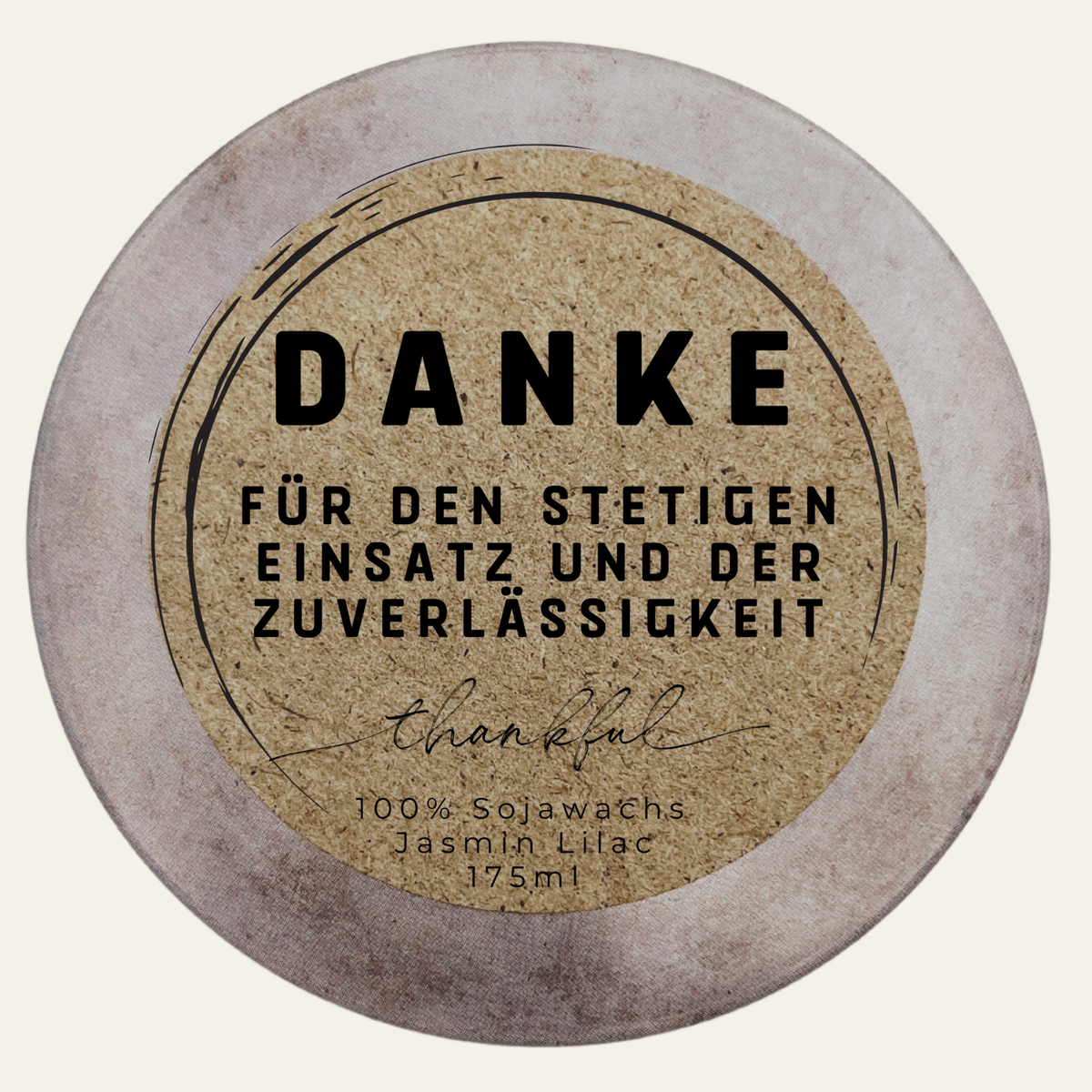 Handgemachte Duftkerze „Danke für deinen Einsatz“ – handmade von DochtFreunde (Bild 4)