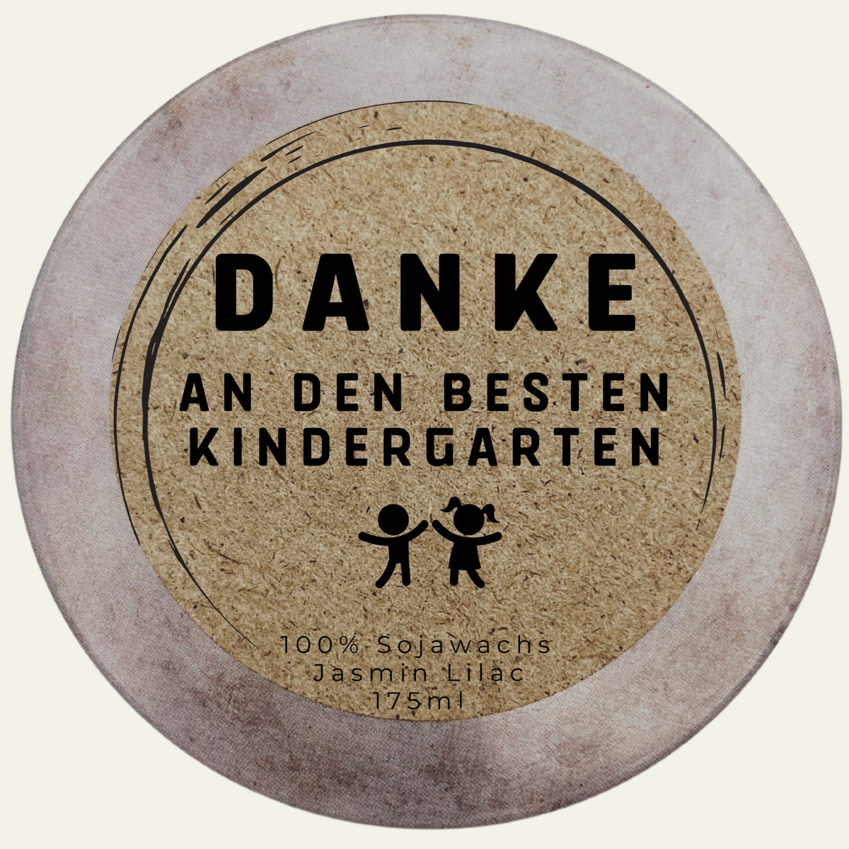 Handgemachte Duftkerze „Bester Kindergarten“ – handmade von DochtFreunde (Bild 4)