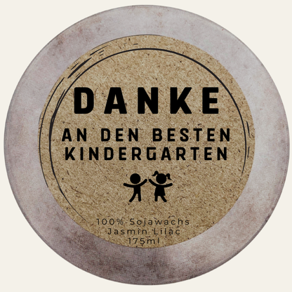 Handgemachte Duftkerze „Bester Kindergarten“ – handmade von DochtFreunde (Bild 4)