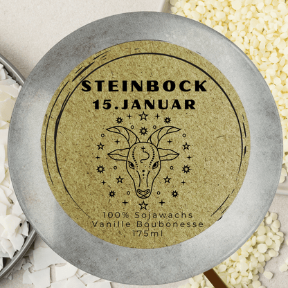 Sternzeichen Steinbock Duftkerze - Handgemachte Sojawachs-Kerze – handmade von DochtFreunde (Bild 3)