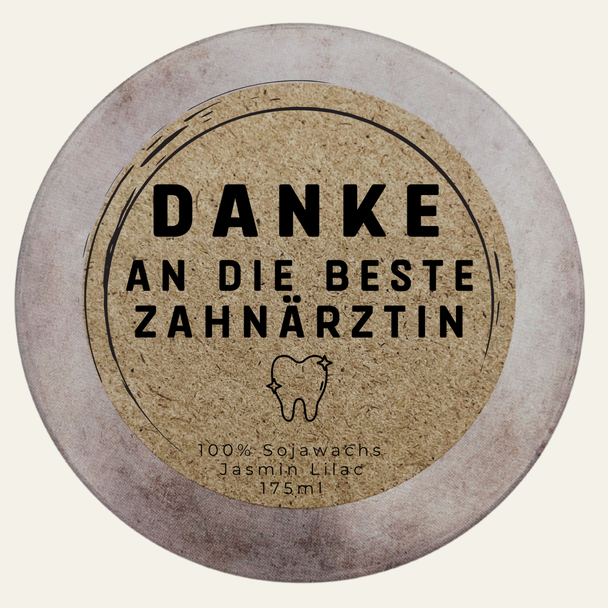 Danke beste Zahnärztin – personalisierte Duftkerze aus Sojawachs, handmade von DochtFreunde (Bild 4)
