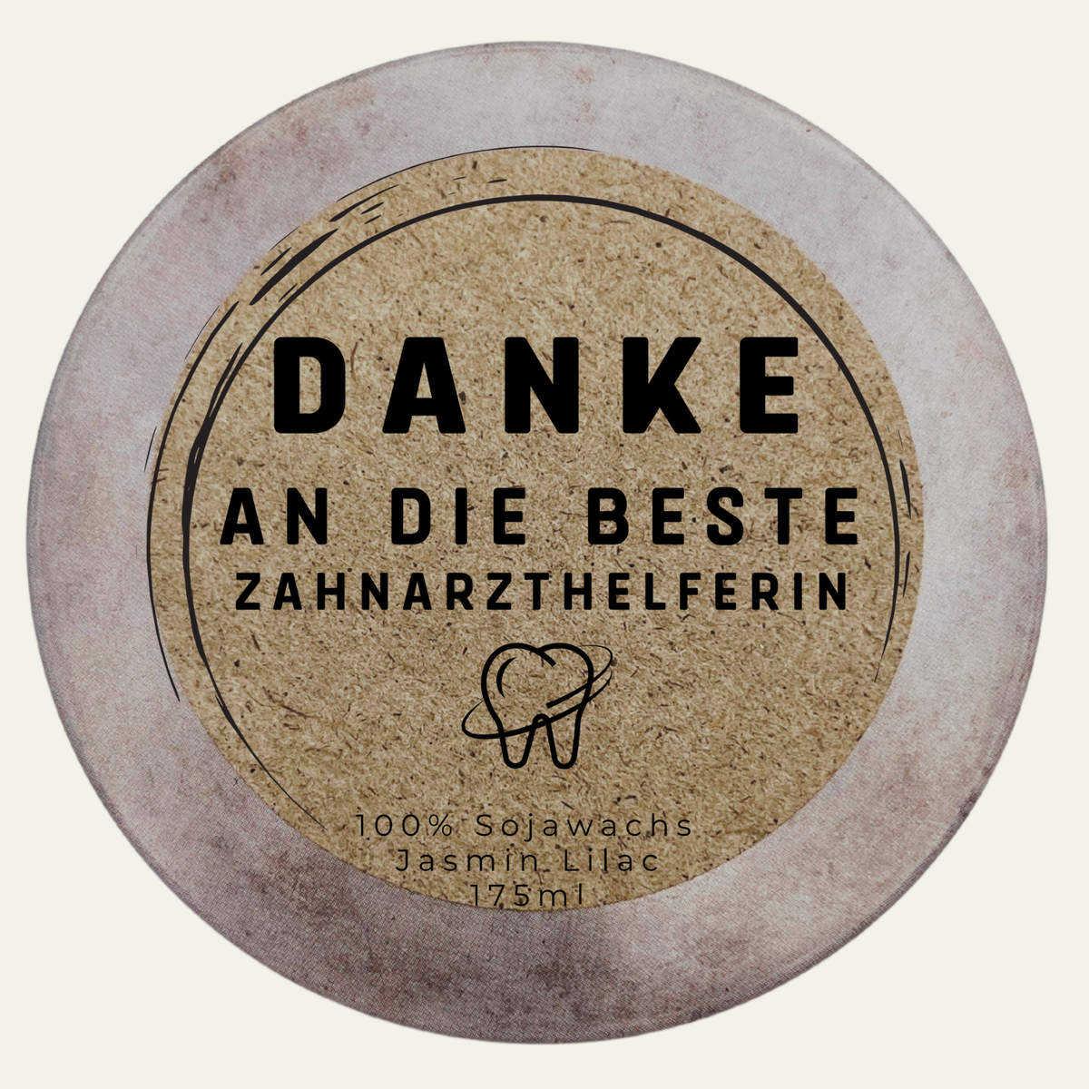 Danke beste Zahnarzthelferin – personalisierte Duftkerze aus Sojawachs, handmade von DochtFreunde (Bild 4)