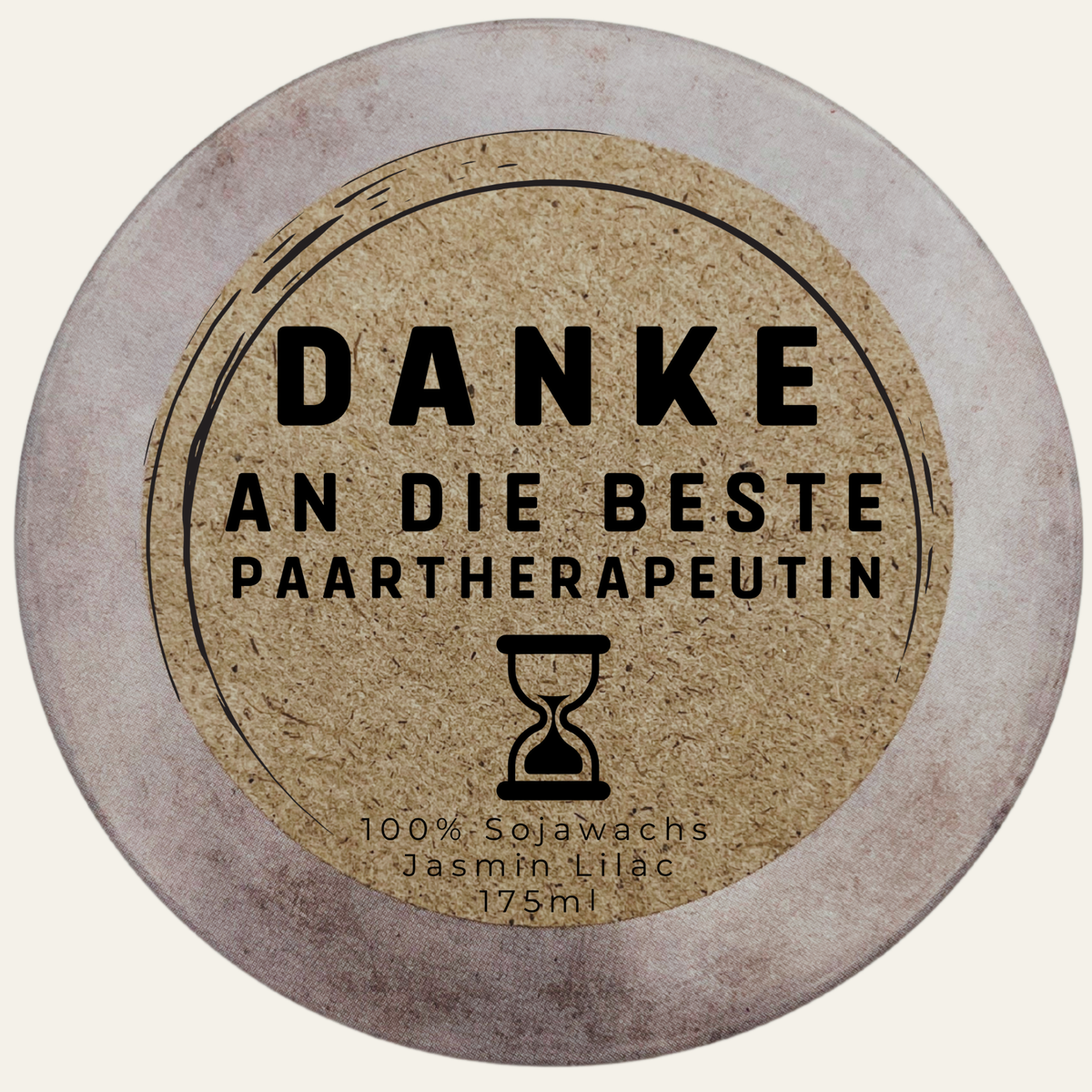 Danke beste Paartherapeutin – personalisierte Duftkerze aus Sojawachs, handmade von DochtFreunde (Bild 4)