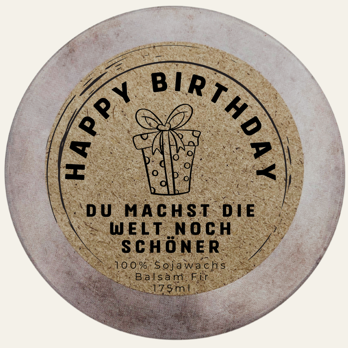 Personalisierbare Duftkerze „Happy Birthday - Du machst die Welt noch schöner “ – handmade von DochtFreunde (Bild 3)