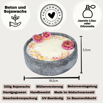 XL Betonkerze "Big Bloom – handmade von DochtFreunde (Bild 3)