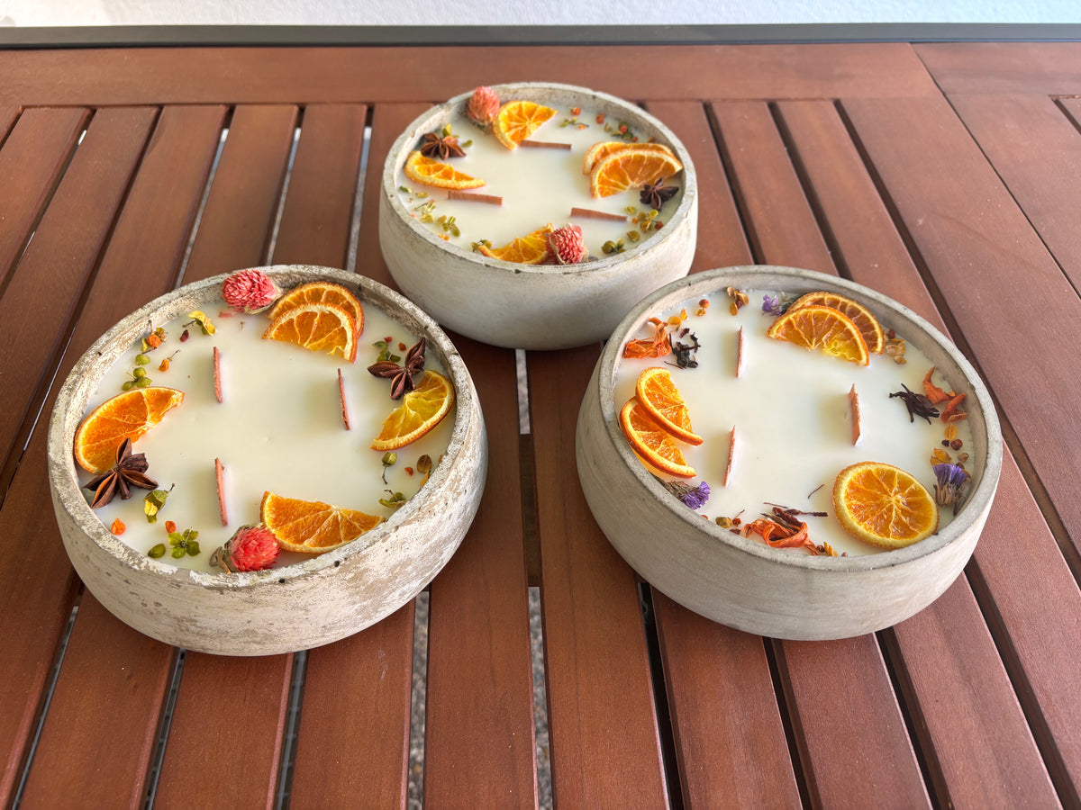 Handbesetze XXL Outdoor Citronella-Betonkerze „Big Grey - Mugge Schreck“ – handmade von DochtFreunde (Bild 6)