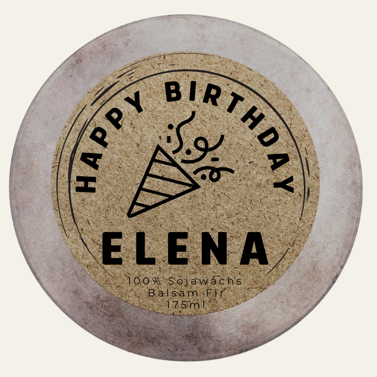 Handgemachte und personalisierte Duftkerze „Happy Birthday, Dein Name“ – handmade von DochtFreunde (Bild 3)