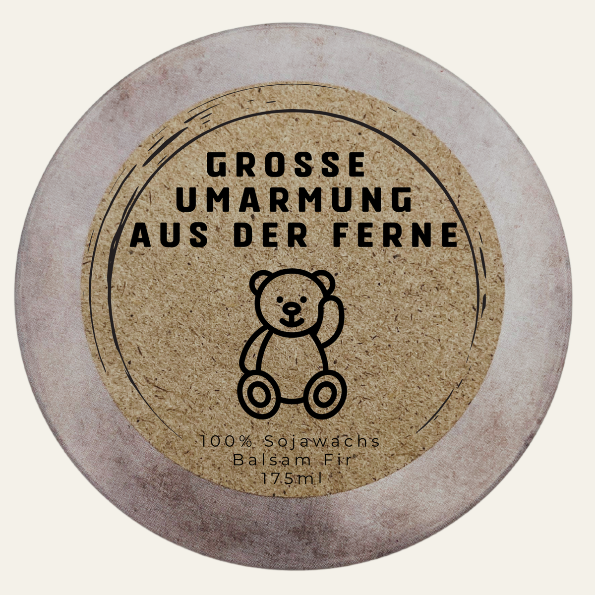Handgemachte und personalisierte Duftkerze „Große Umarmung aus der Ferne, Dein – handmade von DochtFreunde (Bild 3)