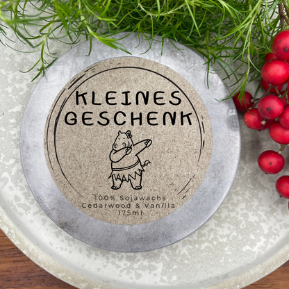 Kleines Geschenk - lustiges tanzendes Nilpferd - kreative PREMIUM Duftkerze aus – handmade von DochtFreunde (Bild 2)