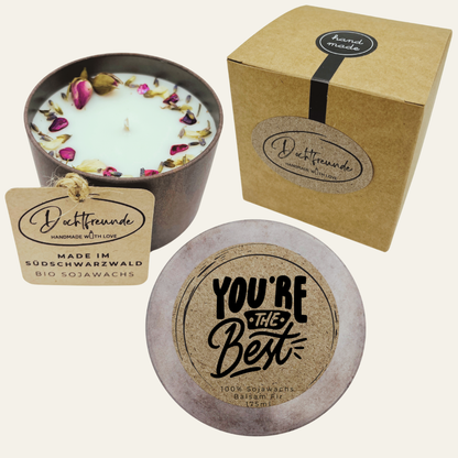 Personalisierte Duftkerze „You're the Best“ – handmade von DochtFreunde (Bild 1)