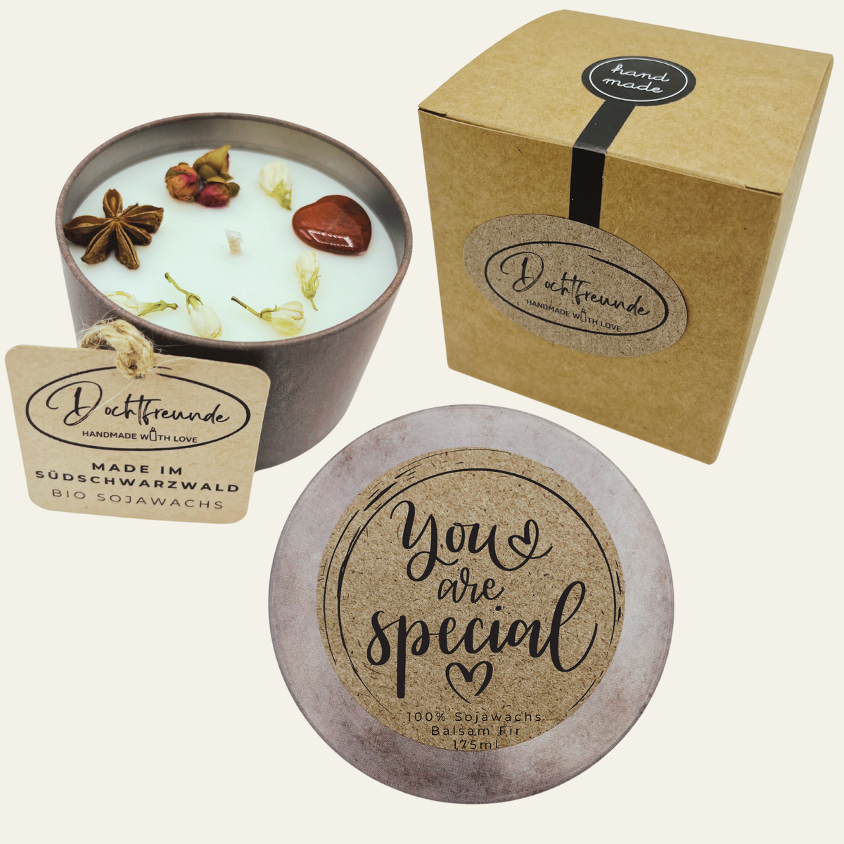Wertschätzende Duftkerze „You are Special“ – handmade von DochtFreunde (Bild 1)