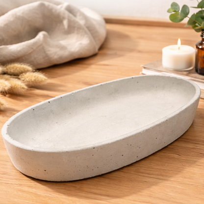 Handgemachte Betonschale "Oval" (29 cm) – handmade von DochtFreunde (Bild 2)