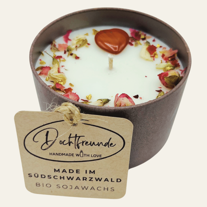 Handbesetzte Duftkerze „Wunderbar, dass es dich gibt“ – handmade von DochtFreunde (Bild 4)