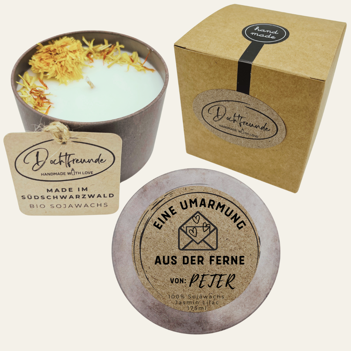 DochtFreunde Personalisierte Duftkerze mit Namen und Datum – handmade von DochtFreunde (Bild 17)