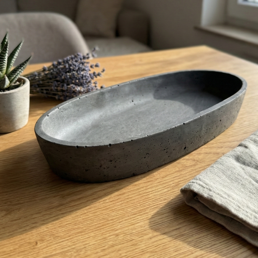 Handgemachte Betonschale "Oval" (29 cm) – handmade von DochtFreunde (Bild 1)