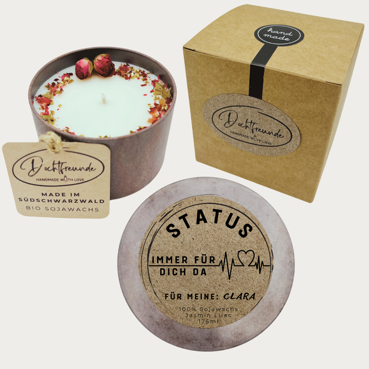 Personalisierte Kerze Beste Freundin – handmade von DochtFreunde (Bild 12)