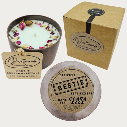 Personalisierte Kerze Beste Freundin – handmade von DochtFreunde (Bild 24)