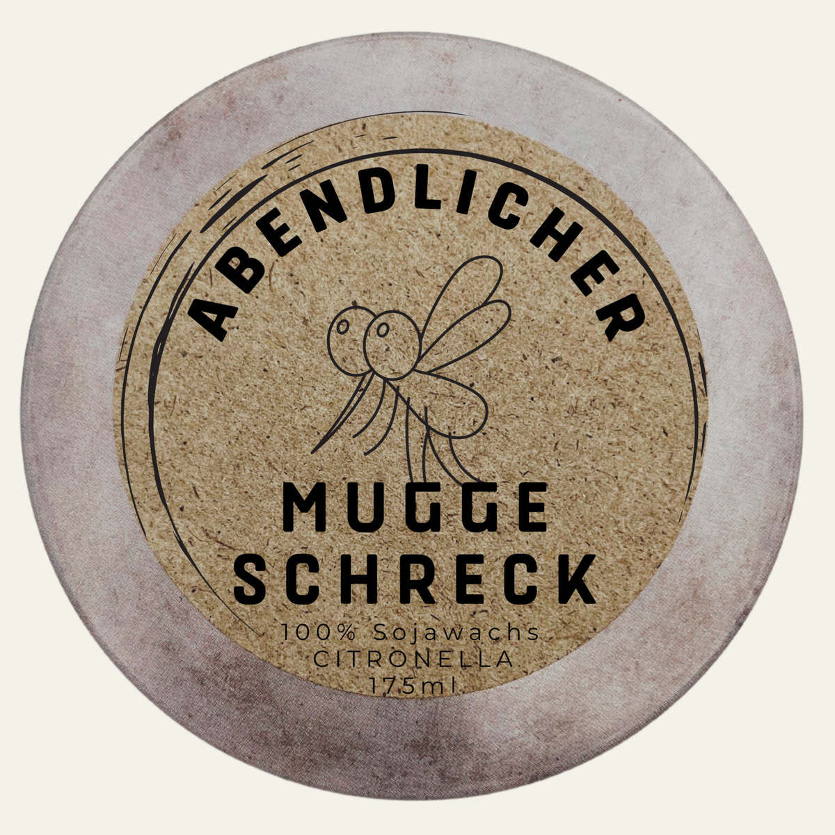Handbesetzte Duftkerze „Abendlicher Mugge Schreck“ – handmade von DochtFreunde (Bild 3)