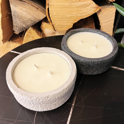 Beton-Kerzen Set "Natural Duo" (Schwarz & Grau) – handmade von DochtFreunde (Bild 3)