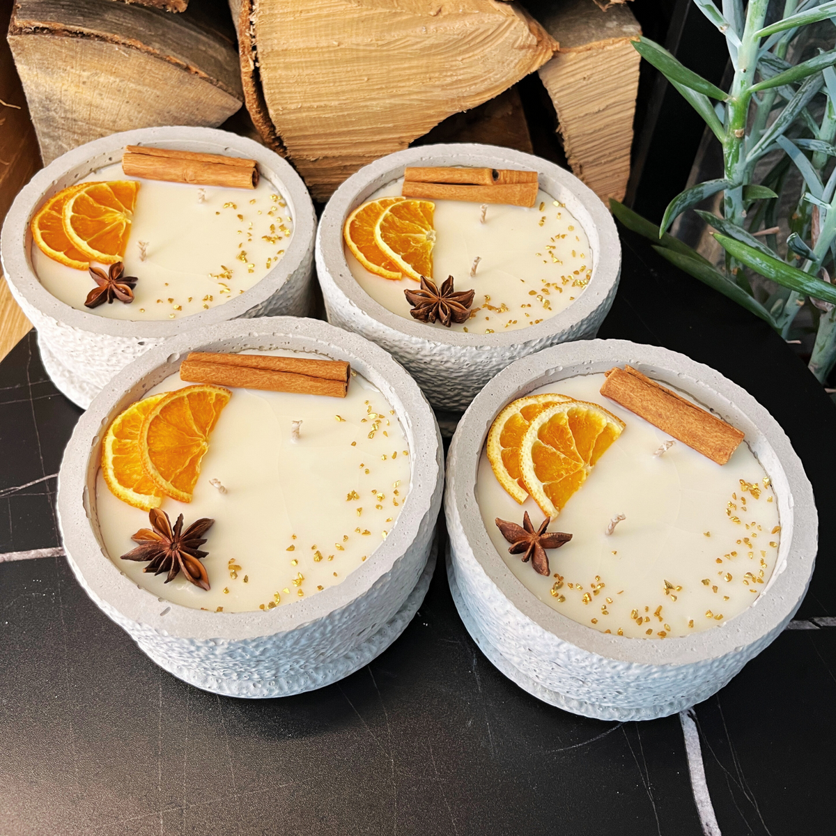 Beton-Duftkerze mit Deckel „Grey Cinnamon“ – handmade von DochtFreunde (Bild 1)