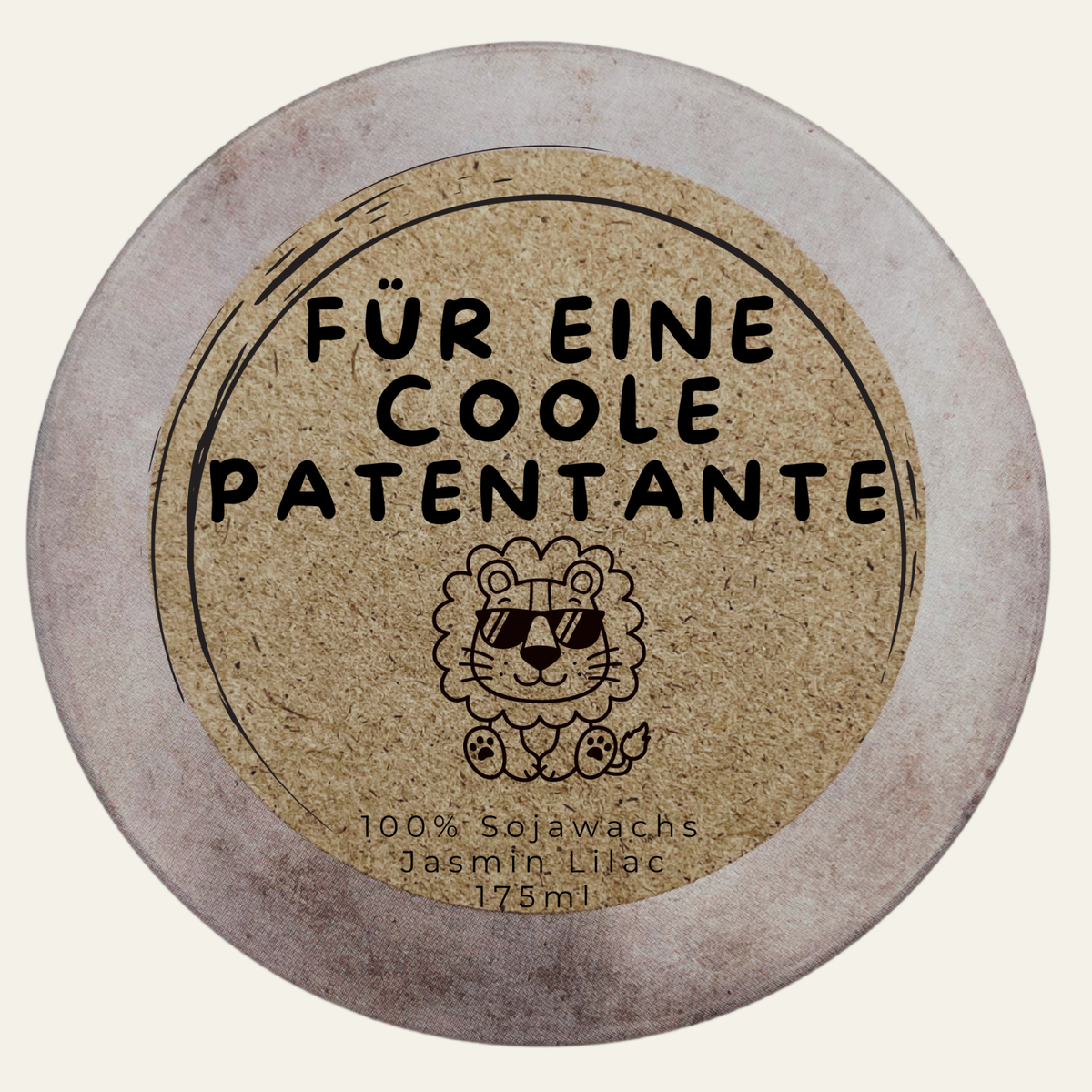 Handgemachte Duftkerze „Für eine coole Patentante“ – handmade von DochtFreunde (Bild 4)