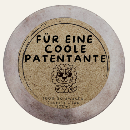 Handgemachte Duftkerze „Für eine coole Patentante“ – handmade von DochtFreunde (Bild 4)