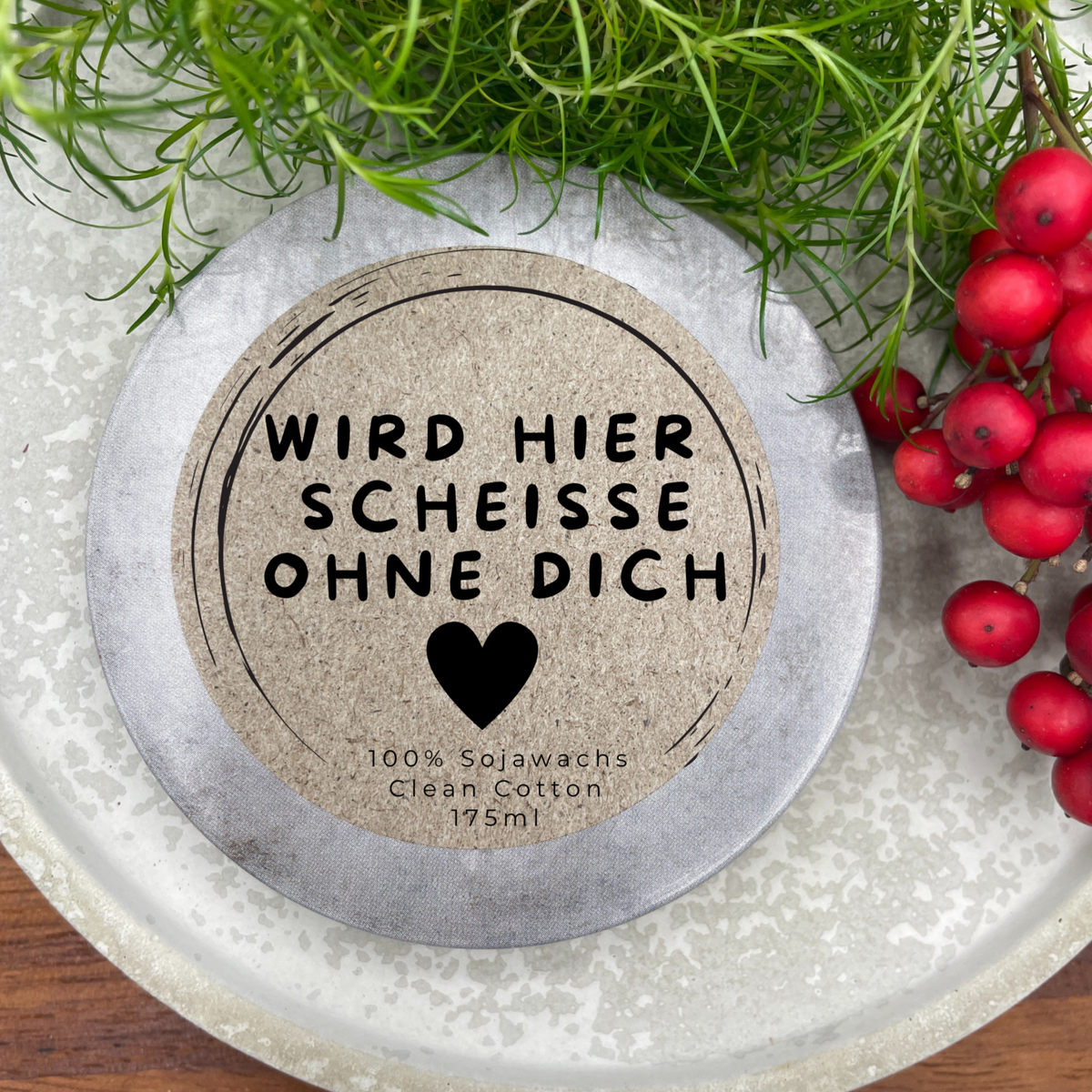 Wird hier Scheiße ohne dich - ABSCHIEDSGESCHENK Personalisierbare PREMIUM – handmade von DochtFreunde (Bild 2)