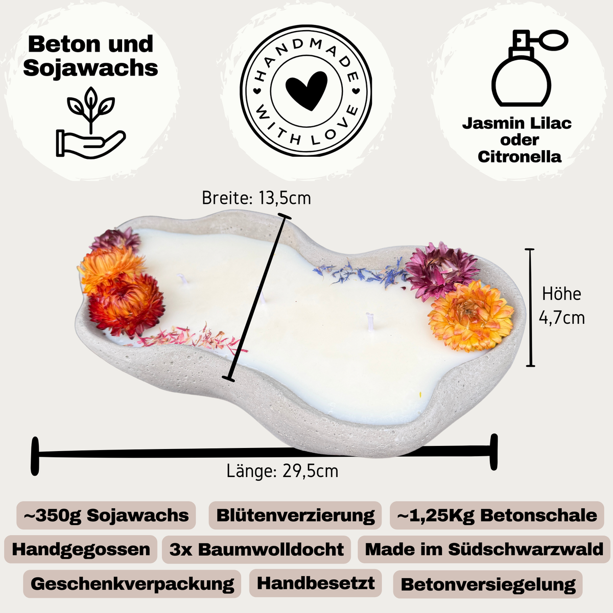 Design-Betonkerze "Grey Wave – handmade von DochtFreunde (Bild 4)