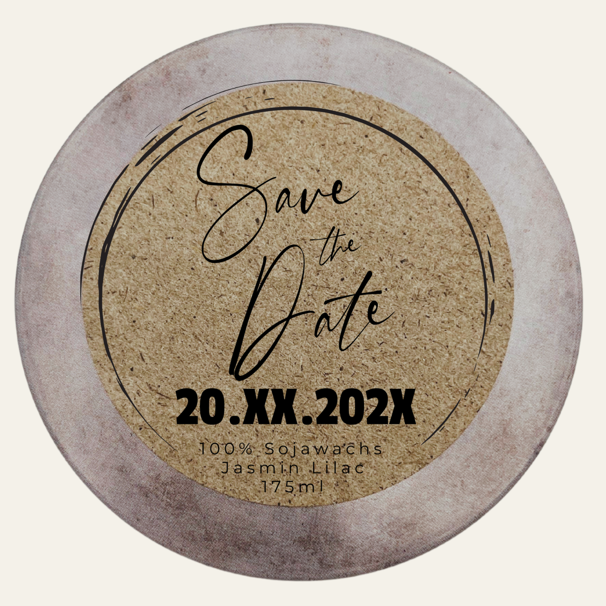 Handgemachte Duftkerze „Save The Date“ – handmade von DochtFreunde (Bild 3)