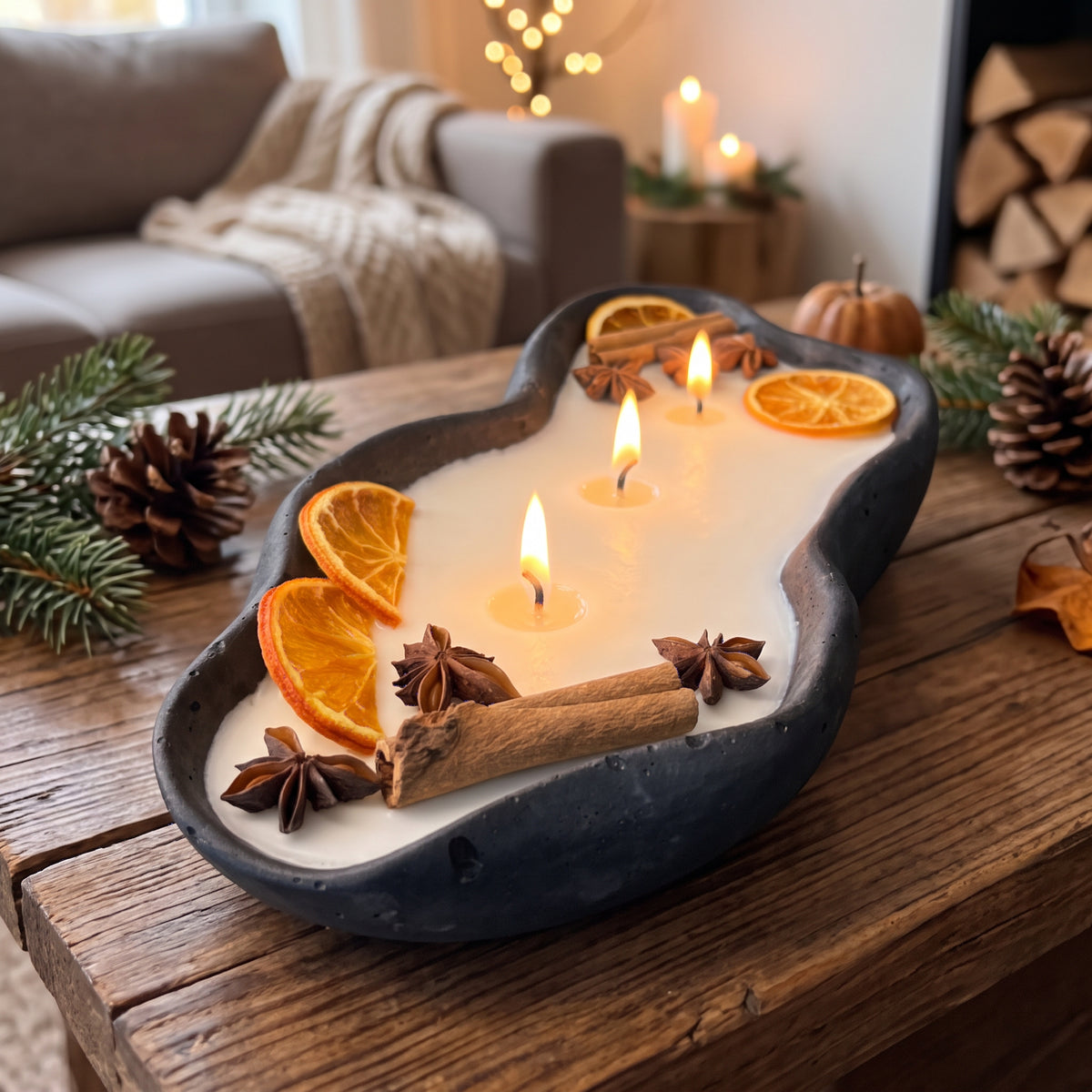 Design-Betonkerze "Wave" – Handgemacht aus dem Schwarzwald