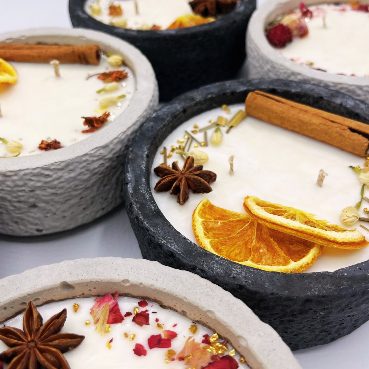 Betonkerze Duftkerze Geschenk Produktbilder Herbst Weihnachten Dochtfreunde