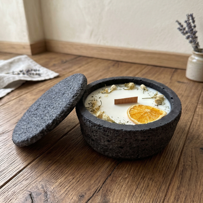 Betonkerze mit Deckel & Holzdocht – handmade von DochtFreunde (Bild 6)