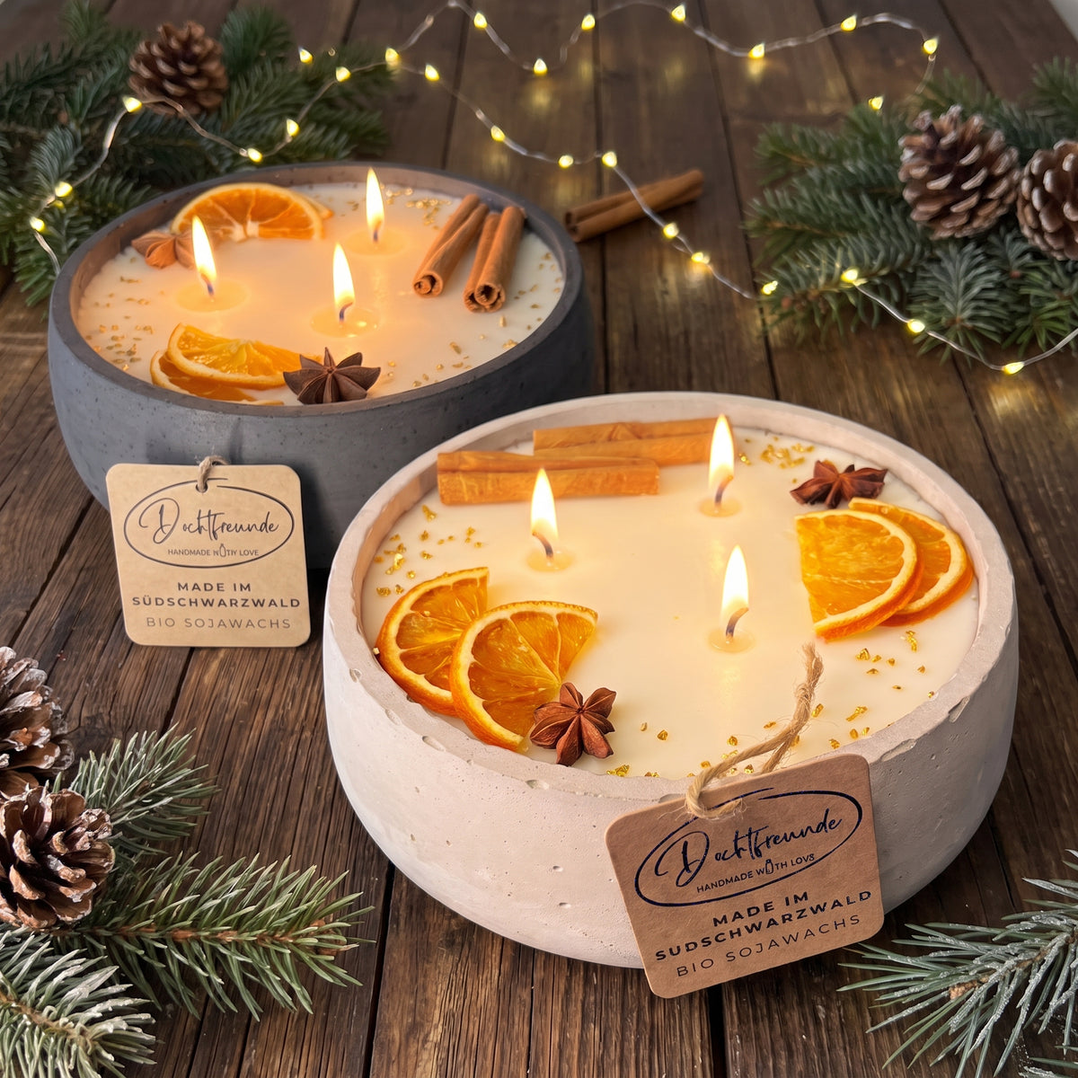 Handgemachte Betonkerze "Big Schwarzwald" – Vanilla Toffee Duft
