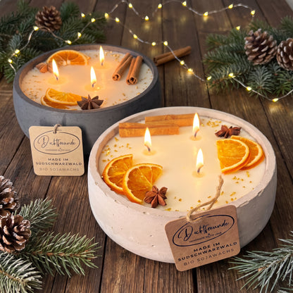 Handgemachte Betonkerze "Big Schwarzwald" – Vanilla Toffee Duft
