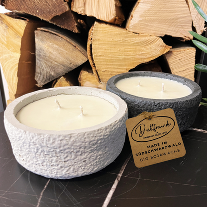 Beton-Kerzen Set "Natural Duo" (Schwarz & Grau) – handmade von DochtFreunde (Bild 1)