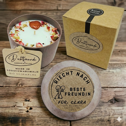 Personalisierte Kerze Beste Freundin – handmade von DochtFreunde (Bild 2)