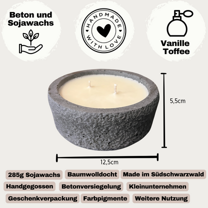 Beton-Kerzen Set "Natural Duo" (Schwarz & Grau) – handmade von DochtFreunde (Bild 4)