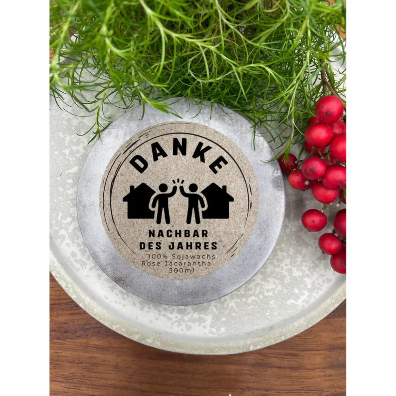 Danke sagen, Danke Nachbar. Gute Nachbarschaft I Danke für die – handmade von DochtFreunde (Bild 2)