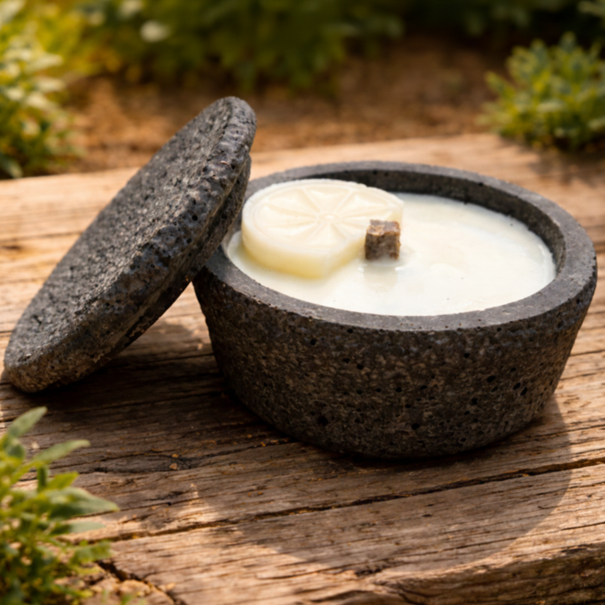 Wachsfresser aus Beton mit Deckel – handmade von DochtFreunde (Bild 7)